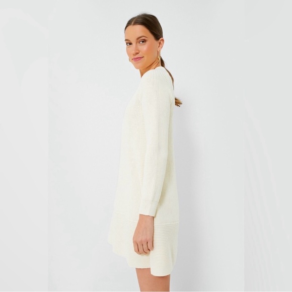 Pomander Place Ainsley Ivory Cream Beige Knit Dress - Picture 3 of 16